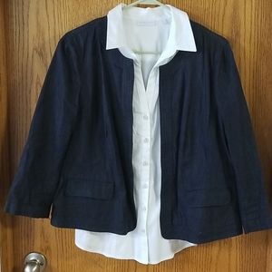 Ann Taylor LOFT denim 3/4 sleeve jacket Size XL